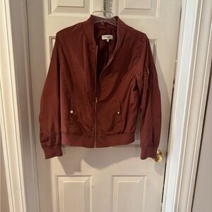 Charlotte Russe Brown Bomber Jacket Soft Suede Style